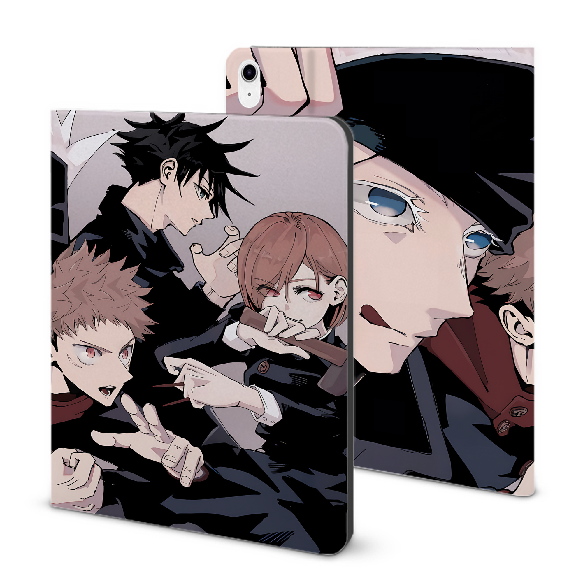 （画像用） 呪術廻戦 Jujutsu Kaisen IPad ケース ブック型 PUレザー TPU 耐衝撃 軽量 薄型 ペン収納なし 全面保護 IPad 各モデル対応